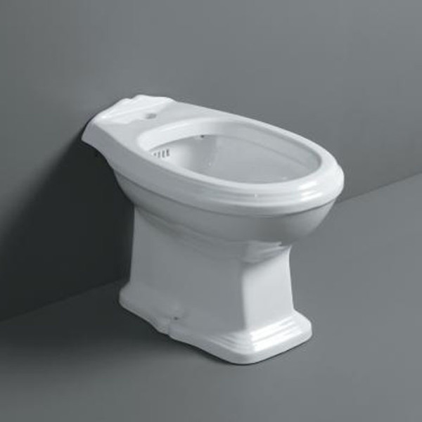 Биде с ободком напольное 36х57см с 1 отв. под смеситель, цвет: белый. Фото 1