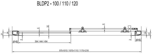 BLDP2-120 белый + Транспарент Blix душевая дверь раздвижная, двухэлементная. Фото 4