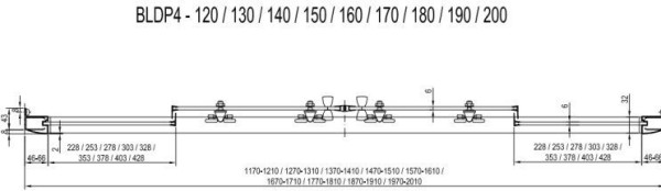 BLDP4-140 блестящий + Транспарент Blix душевая дверь раздвижная, четырехэлементная .. Фото 5