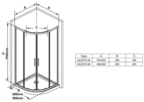BLSCP4-90 блестящий + Транспарент, уголок полукруглый. Фото 3