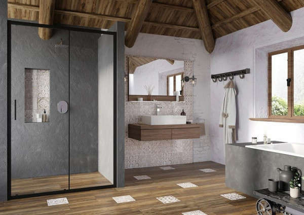 BLSDP2-110 черный+Transparent, дверь душевая. Фото 4