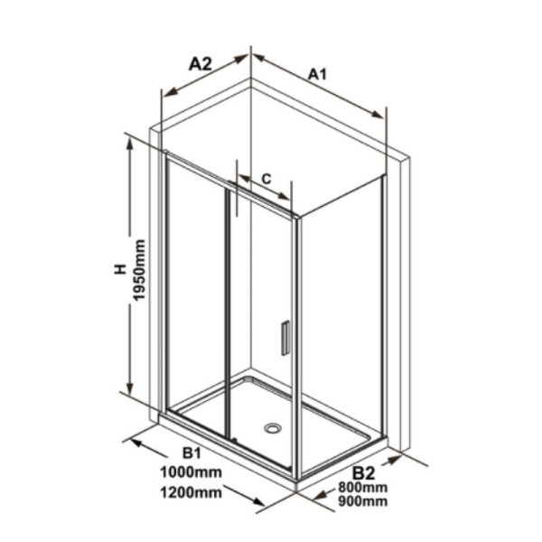 BLSPS-80 черный+Transparent, неподвижная стенка. Фото 2