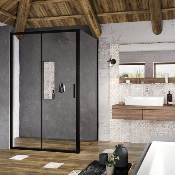 BLSPS-80 черный+Transparent, неподвижная стенка. Фото 3