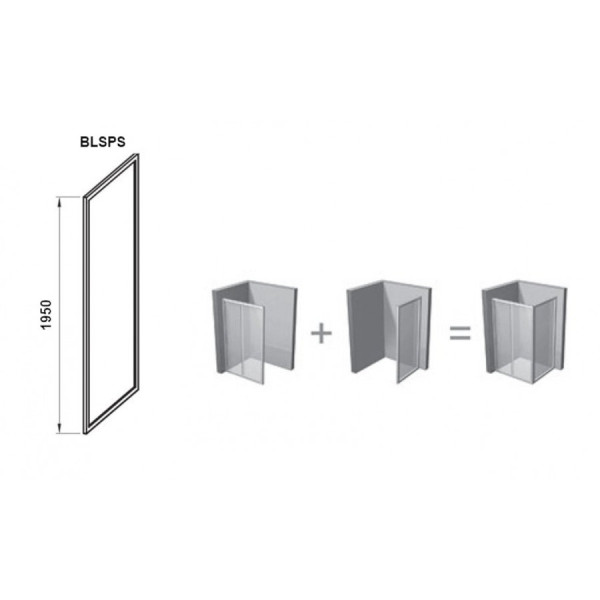 BLSPS-90 блестящий + транспарент, неподвижная стенка. Фото 3