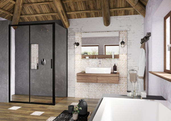 BLSPS-90 черный+Transparent, неподвижная стенка. Фото 3