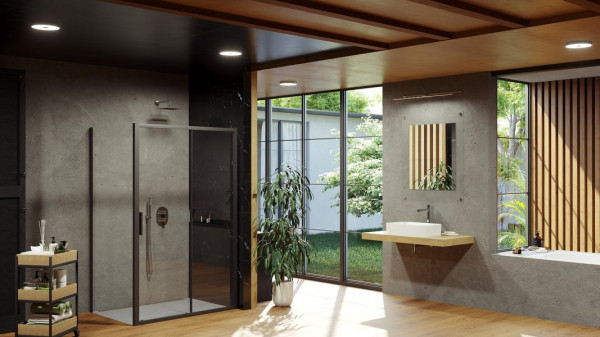 BLSPS-90 черный+Transparent, неподвижная стенка. Фото 4