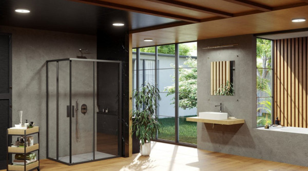 BLSRV2K-90 черный+Transparent, дверь для комбинации с дверью. Фото 3