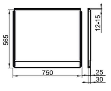 Боковая панель U 75 см белая. Фото 2