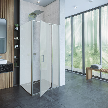 Боковая стенка Alex Baitler SG78C90 (900*2000) матовое, профиль сатин. Фото 2