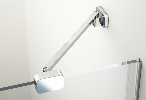 BSRV4-90 душевой уголок квадратный с угловым входом,хром+Транспарент. Фото 6