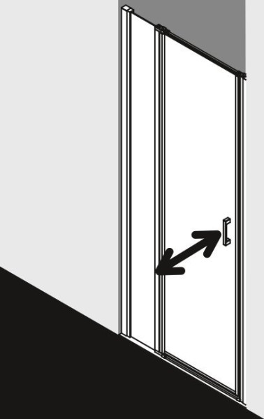 CADA XS CK 1KL 08020 VPK 1-створ. маятниковая дверь L=800, H=2000, крепление слева, стекло прозр. ESG CadaClean. NEW. Фото 2