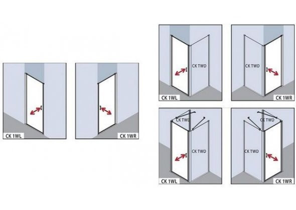CADA XS CK 1KL 08020 VPK 1-створ. маятниковая дверь L=800, H=2000, крепление слева, стекло прозр. ESG CadaClean. NEW. Фото 7