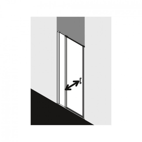 CADA XS CK 1KL 09020 VPK 1-створ. маятниковая дверь 860-910/2000, крепление слева, стекло прозр. ESG CadaClean. NEW. Фото 3