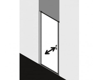 CADA XS CK 1KL 10020 VPK 1-створ. маятниковая дверь L=1000, H=2000, крепление слева, стекло прозр. ESG CadaClean. NEW. Фото 4