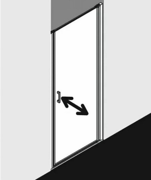 CADA XS CK 1WR 10020 VPK 1-створ. маятниковая дверь 960-1010/2000, крепление справа, стекло прозр. ESG Clean. Фото 2