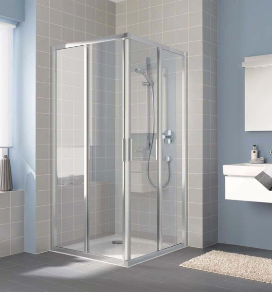 CADA XS CK E2L 12020 VPK 2-х ств.раздвиж. дверь для комбинации со второй дверью 1185-1210/2000, крепление слева, стекло прозр. ESG Clean. Фото 1