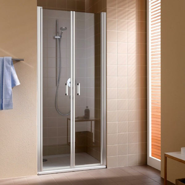 CADA XS CK PTD 09020 VPK Двустворчатая маятниковая дверь 860-910/2000, стекло прозр. ESG Clean. Фото 1