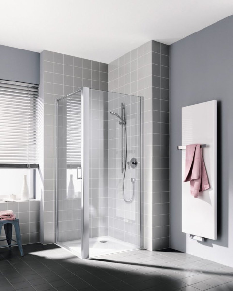 CADA XS CK TWD 12020 VPK Боковая стенка для комбинации с дверью 1170-1220/2000, профиль серебро/глянец + стекло прозрачное ESG с покрытием CADAClean. Фото 2