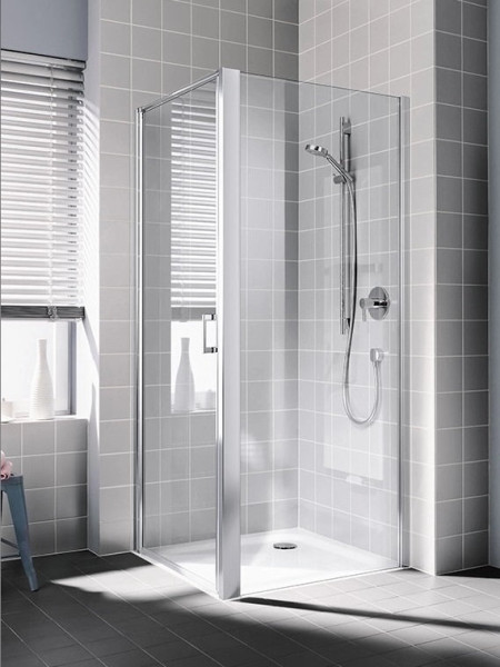 CADA XS CK TWD 12020 VPK Боковая стенка для комбинации с дверью 1170-1220/2000, профиль серебро/глянец + стекло прозрачное ESG с покрытием CADAClean. Фото 3