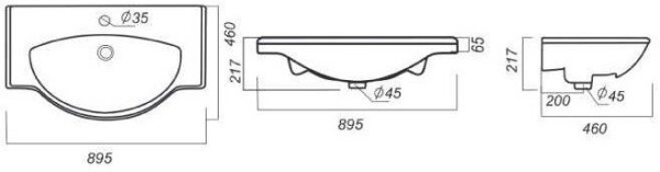CLASSIC 90 Умывальник (WB.FN/Classic/90-C/WHT.G/S1). Фото 6