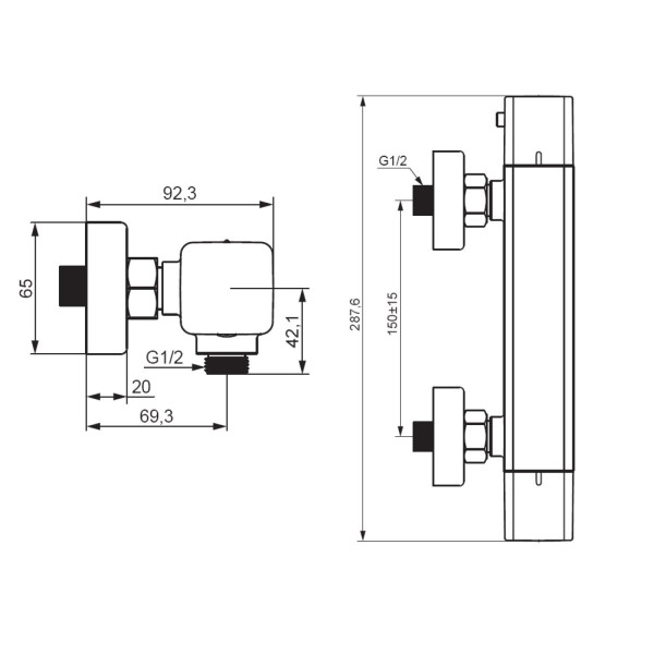 Cмеситель для душа c термостатом. Фото 4