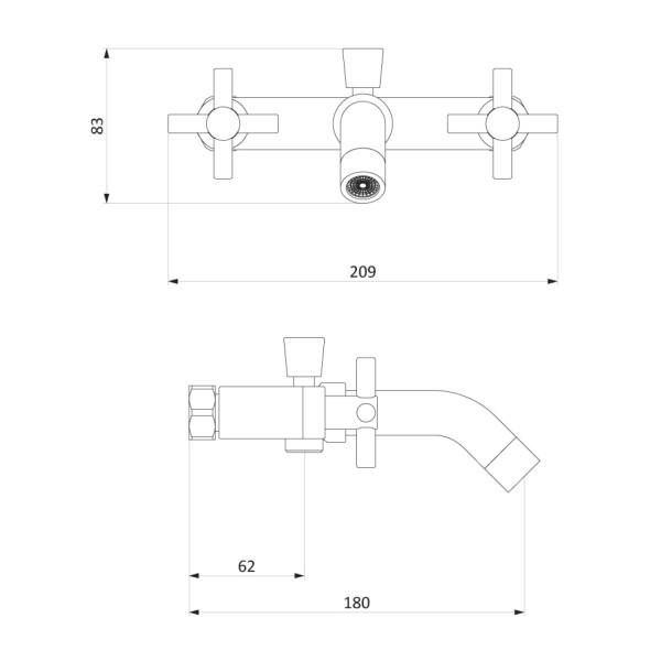 Cмеситель для ванны и душа, графит. Фото 4