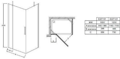 CONTRA E22T101-GA Распашная дверь , 100см. Фото 4