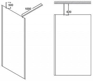 CONTRA E22W90-GA фиксированное душевое ограждение 90см. Фото 2
