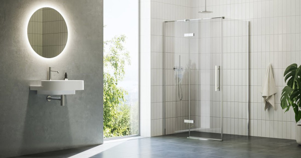 COPS-90 хром + Транспарент, душевая стенка. Фото 3