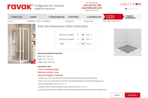 COSD1-80 хром + Транспарент, душевая дверь. Фото 5