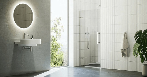 COSD1-90 хром + Транспарент, душевая дверь. Фото 3