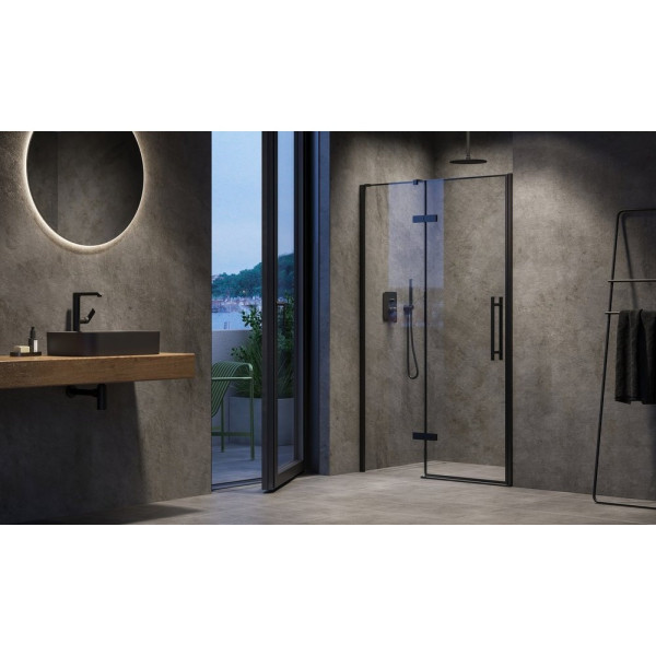 COSD2-100 черный + Транспарент, душевая дверь. Фото 5