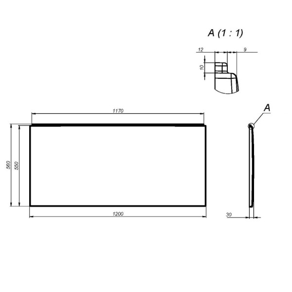 Декоративная фронтальная панель для ванны, 120 см. Фото 2