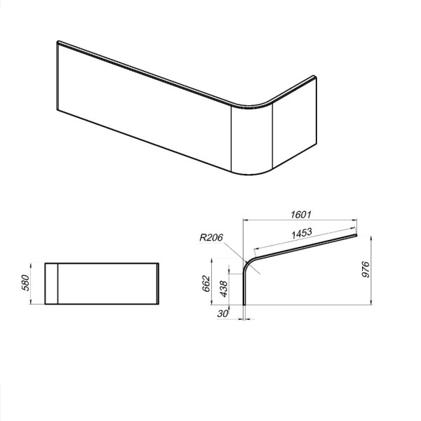 Декоративная фронтальная панель для ванны, универсальная. Фото 5