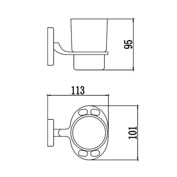 Держатель для стакана и зубных щеток Savol S-007057, хром. Фото 2