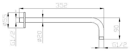 Держатель горизонтальный для верхнего душа, арт. SH376 BLACK, ESKO. Фото 2