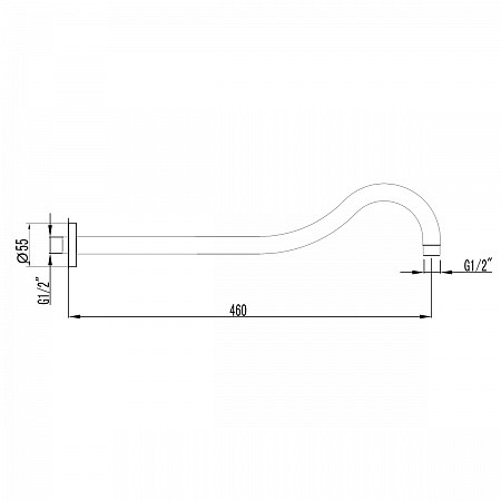Держатель настенный Lemark LM4887C для лейки верхнего душа 460 мм, для LM4822C, хром. Фото 2
