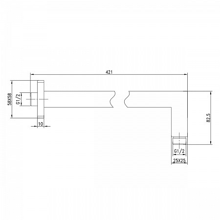 Держатель настенный Lemark LM5887C для верхнего душа для LM5822CW, LM5829CW, хром. Фото 2
