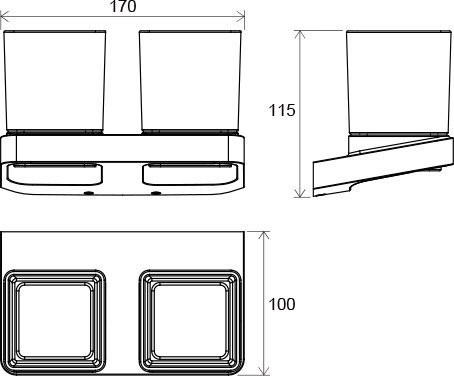 Держатель с двумя стаканами (стекло) TD 220.00. Фото 2
