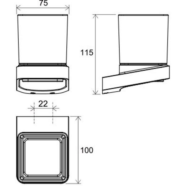 Держатель со стаканом (стекло) TD 210.20 черный. Фото 4