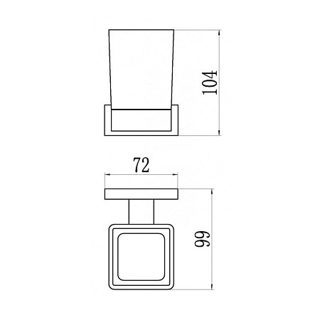 Держатель стакана BELZ B90306, матовое стекло, нержавеющая сталь, черный. Фото 2