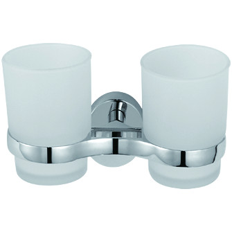 Держатель стакана HAIBA HB1608, двойной, матовое стекло, хром. Фото 1