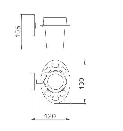 Держатель стакана HAIBA HB1706 матовое стекло, хром. Фото 2