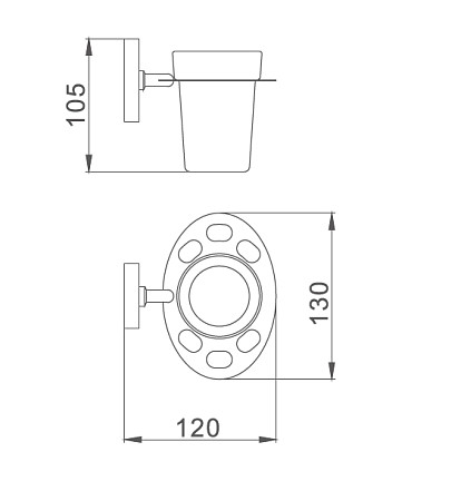 Держатель стакана HAIBA HB1906 матовое стекло, хром. Фото 2