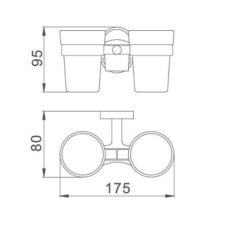 Держатель стакана HAIBA HB1908, двойной, матовое стекло, хром. Фото 2
