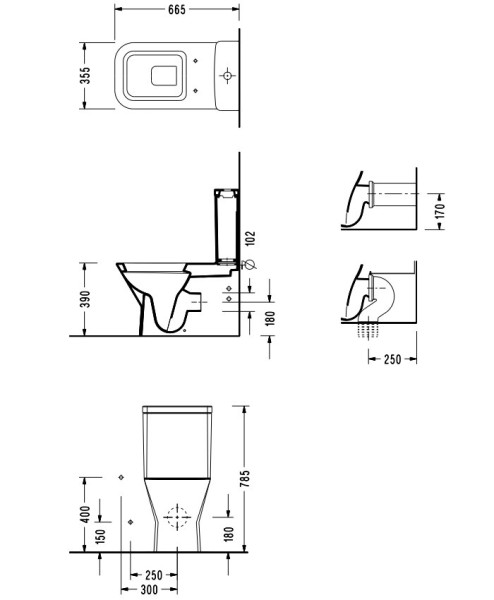 DG02SL Diagonal унитаз напольный с тонким сиденьем с микролифтом, Serel. Фото 2