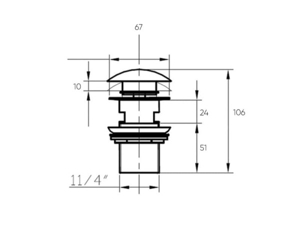 Донный клапан Bronze de Luxe 1001/1G, зеленый. Фото 2