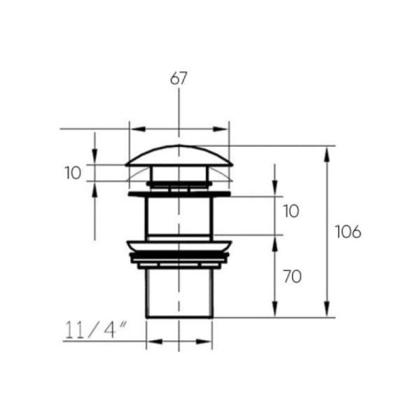 Донный клапан Bronze de Luxe 1001MH, жемчужный. Фото 2