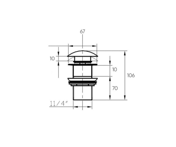 Донный клапан Bronze de Luxe 1001R, красный. Фото 2