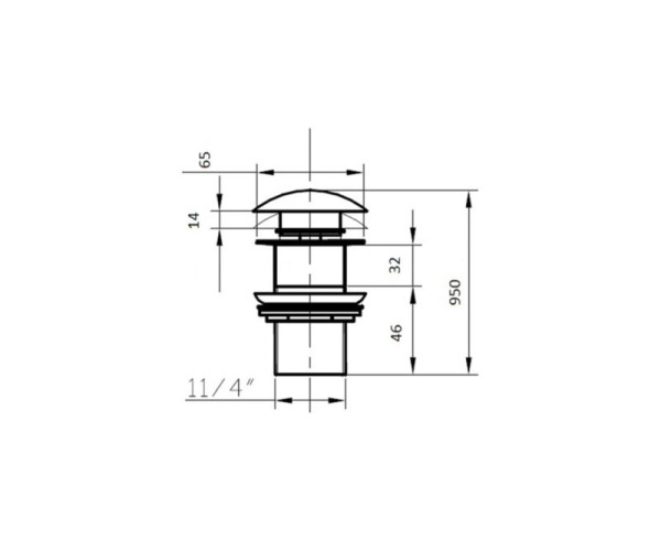 Донный клапан Bronze de Luxe SCANDI 1003G, серый. Фото 2